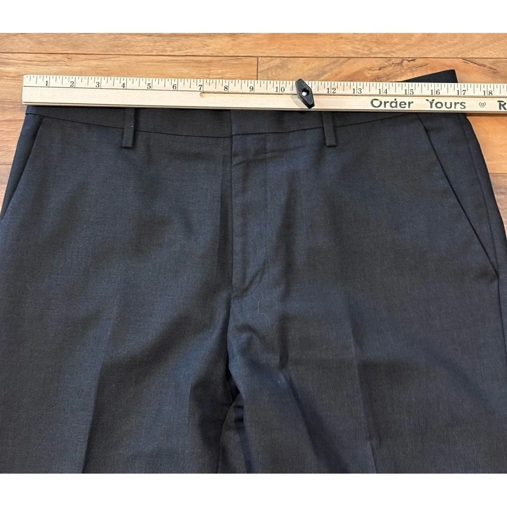 Banana Republic Mens 34x30.5 (Act.) Brown Dot Modern Fit Flat Front Pants Slacks